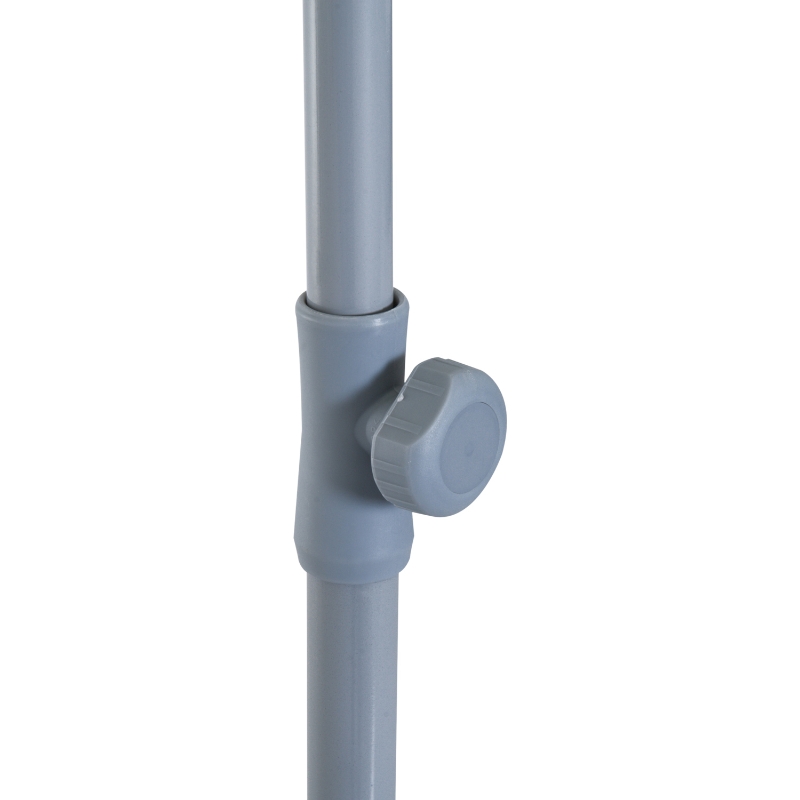 Outsunny Guarda-sol de praia Ø200 cm de diâmetro com Telhado Inclinado  Poste Destacável  e pico inferior creme