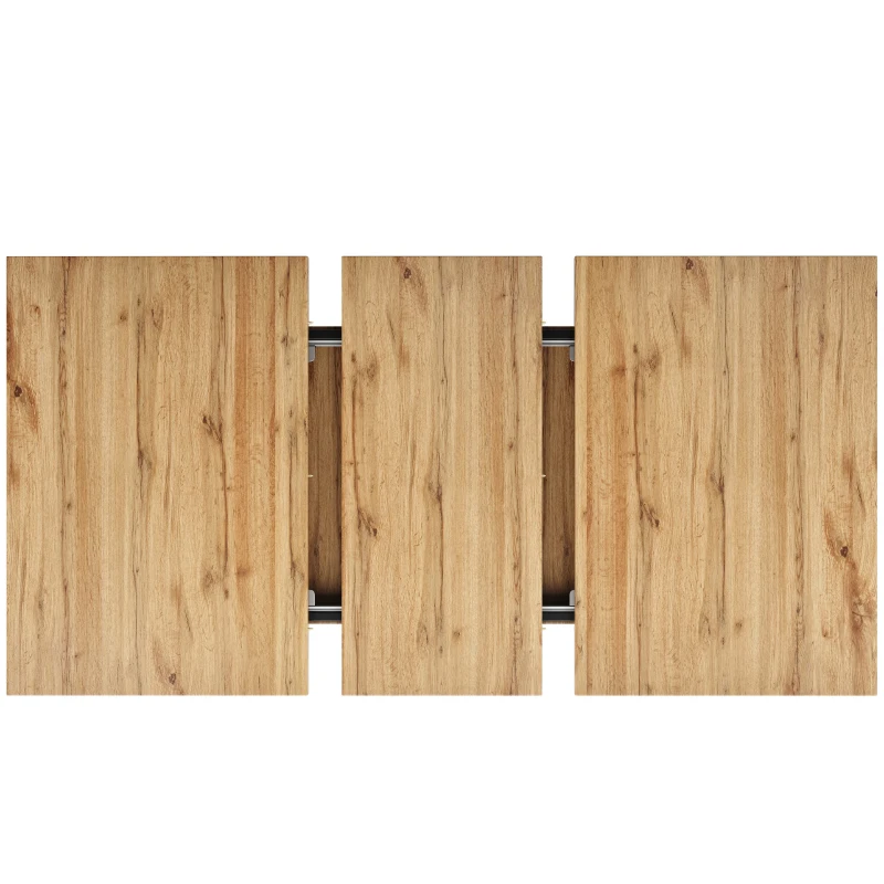 Extendable Dining Table with Adjustable Feet and Silent Expansion, Telescopic MDF Table, Ideal for Kitchen, 119L x 80W x 75H cm, Natural