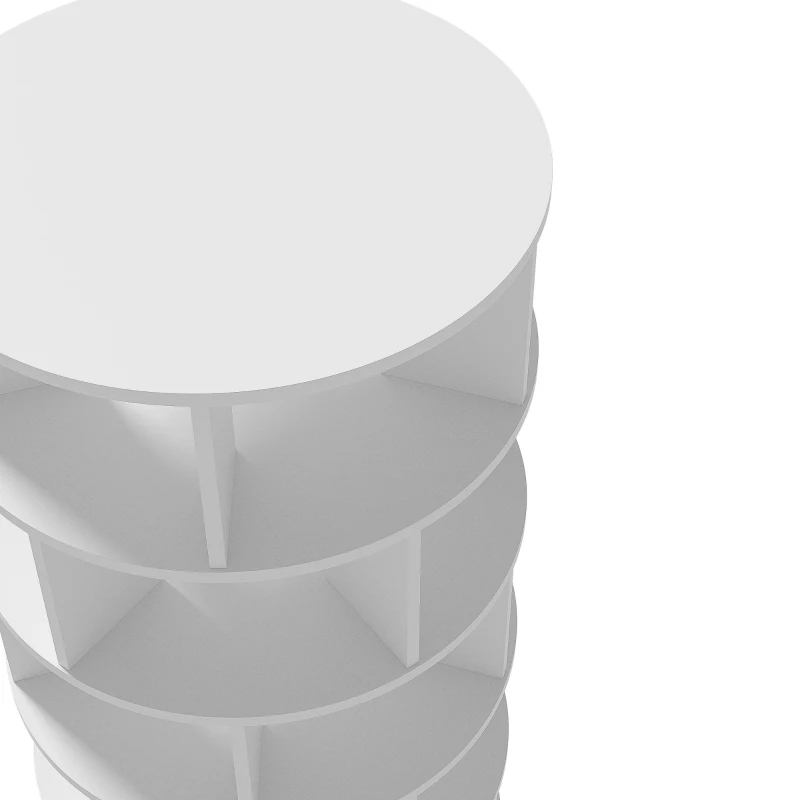 Rotating Shoe Rack with 5 Tiers, Ample Storage Space, Versatile Storage for Shoes, Books, and More, 60L x 60W x 115H cm, White