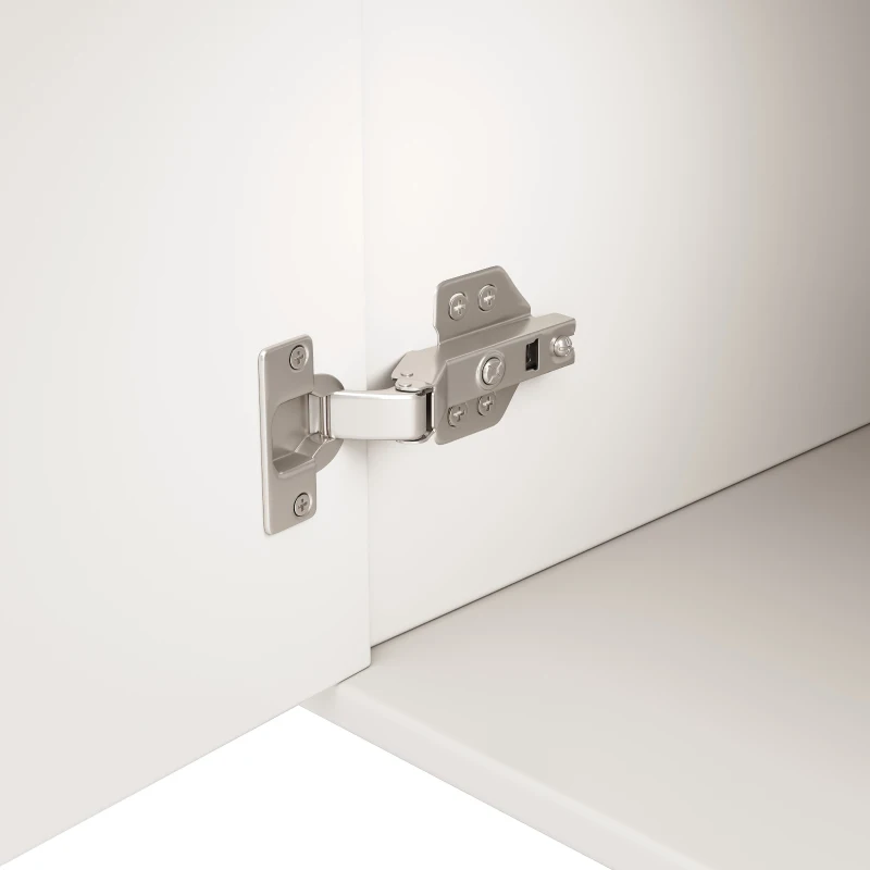 Wave Design Sideboard with Golden Handles and Feet, Elegant Storage Cabinet with 4 Doors and 2 Drawers, 152L x 40W x 75H cm, White