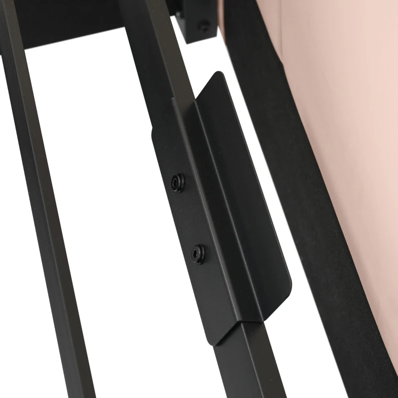 3FT Upholstered Daybed with Hydraulic Storage, Metal Slatted Frame, Single Ottoman Bed with Velvet Finish, 200L x 97W x 76H cm, Pink