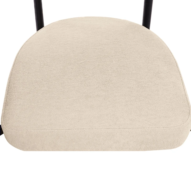 Set of 2 Modern Dining Chairs with High-Density Sponge, Iron Tube Frame, Ergonomic Velvet Upholstered Armchairs, 70L x 62W x 85H cm, Beige