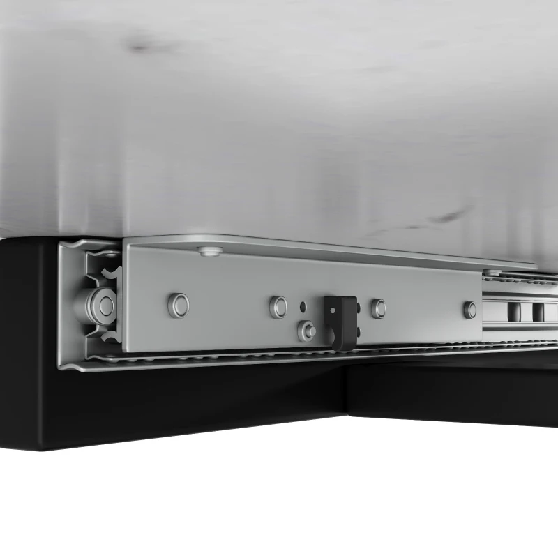 Telescopic Dining Table with Extendable MDF Top and Crossed Iron Legs, Space-Saving Design for Kitchen, 120L x 80W x 75H cm, White+Black