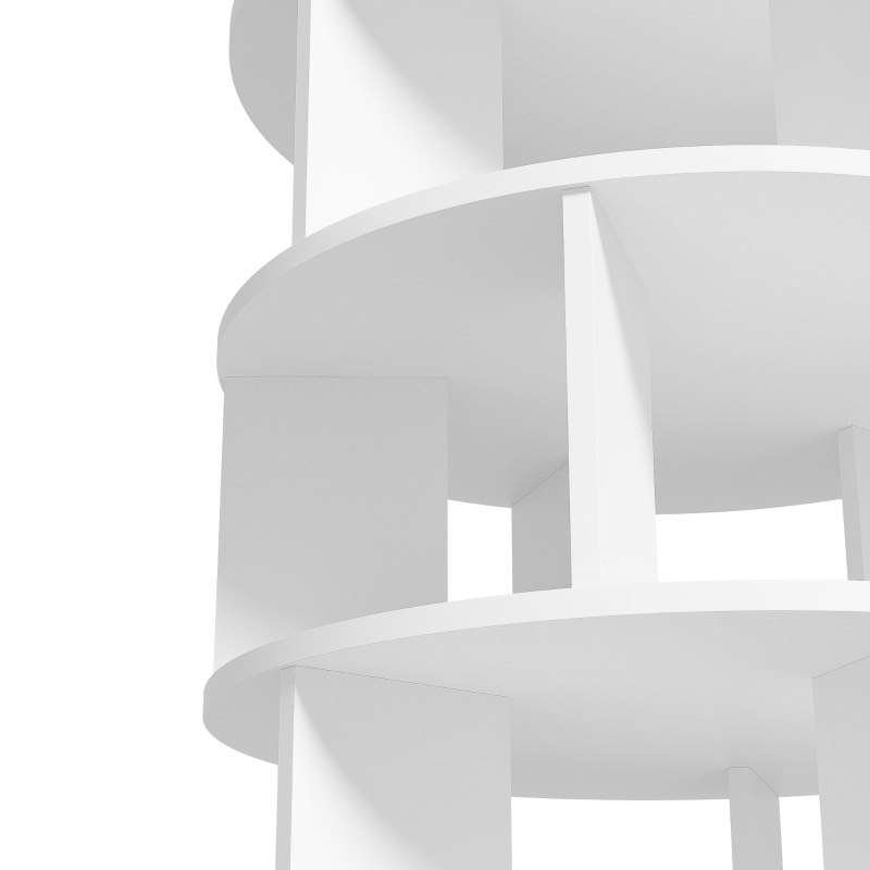 Rotating Shoe Rack with 5 Tiers, Ample Storage Space, Versatile Storage for Shoes, Books, and More, 60L x 60W x 115H cm, White