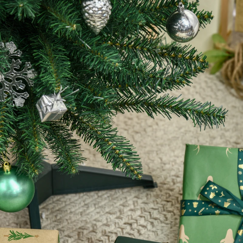 HOMCOM Set 2 Alberi di Natale Artificiali Slim Ø55x180 cm in Plastica e Metallo con 390 Rami, Verde
