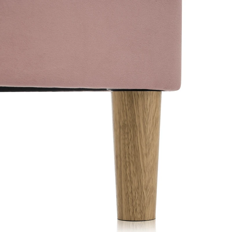 Upholstered Single Bed with LED Adjustable Headboard, Efficient Assembly, Velvet Bed Frame with Wooden Slats, 197L x 101W x 109H cm, Pink