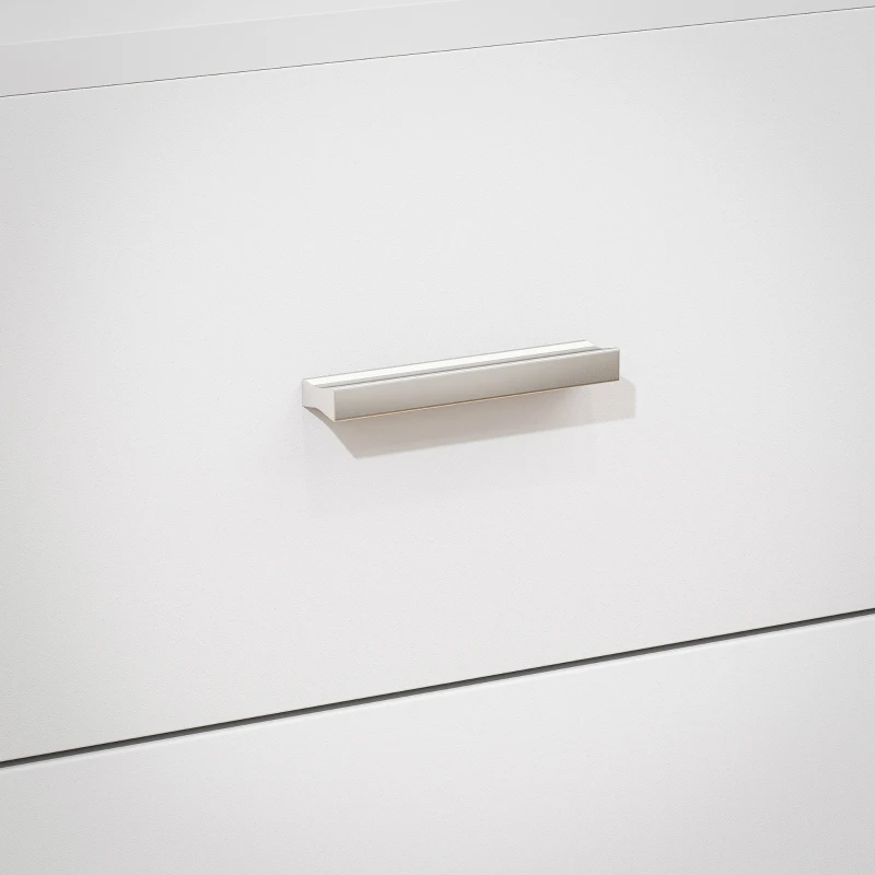 HOMCOM Mesa de Cabeceira Moderna Mesinha de Cabeceira com 2 Gavetas para Sala Quarto Capacidade 30 kg 45x39,5x49 cm Branco