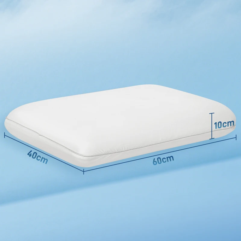 HOMCOM Almohada de Espuma de Memoria Almohada de Cuello con Funda Desmontable Ergonómica 60x40 cm, Blanco Crema