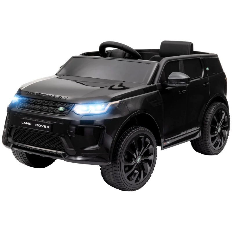 AIYAPLAY Macchina Elettrica per Bambini a Licenza Land Rover con Fari, Clacson e Cintura,106x65.5x51 cm, Nero