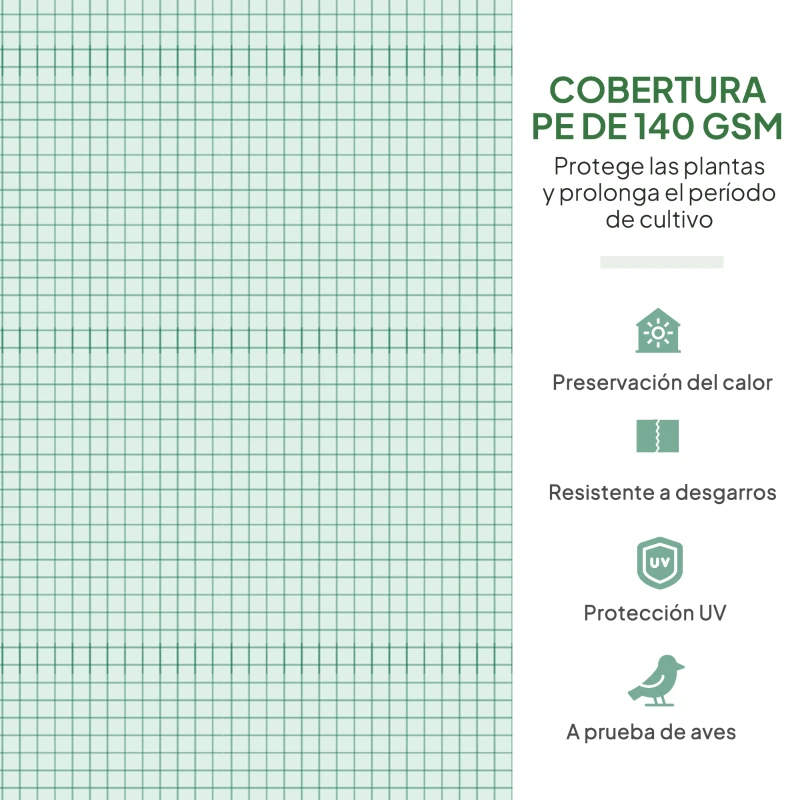 Outsunny Invernadero de Túnel 347x300x200 cm Invernadero de Jardín con Puerta y 6 Ventanas Estructura de Acero Galvanizado Verde