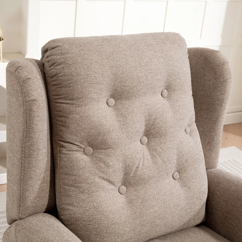 HOMCOM Poltrona Relax Reclinável Elétrica Poltrona Elevatória com Encosto Alto Capitonê Controlo Remoto 85x91x103 cm Marrom Claro