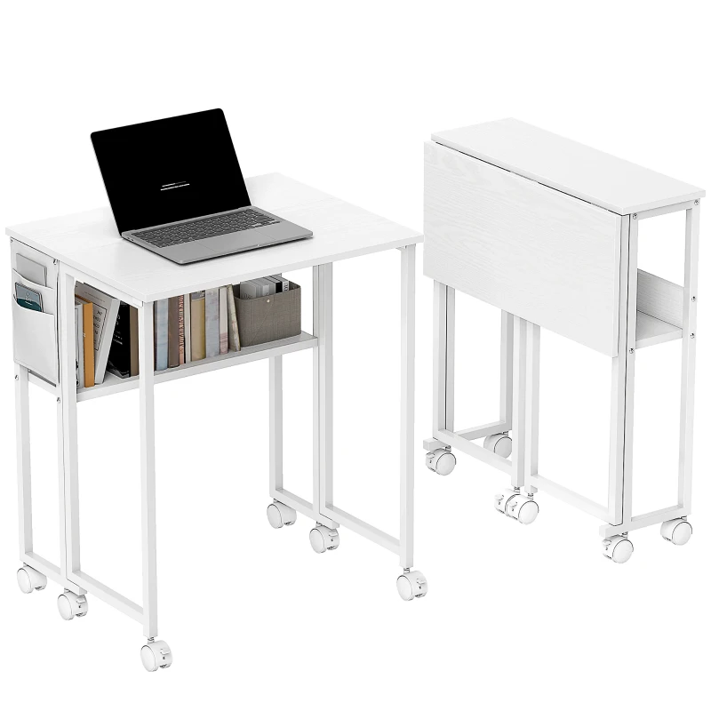 HOMCOM 63 cm Drop Leaf Writing Work Desk - White
