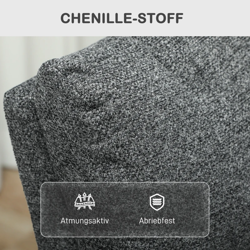 HOMCOM Relaxfauteuil, verstelbare ligstoel met aanpasbare voetensteun, moderne woonkamerstoel met stoffen bekleding, Grijs(m-5)