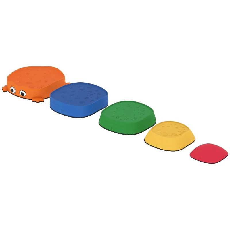 AIYAPLAY Percorso di Equilibrio per Bambini di 5 Pezzi. Antiscivolo. per Interno ed Esterno, 33.5x33.5x28 cm, Multicolore