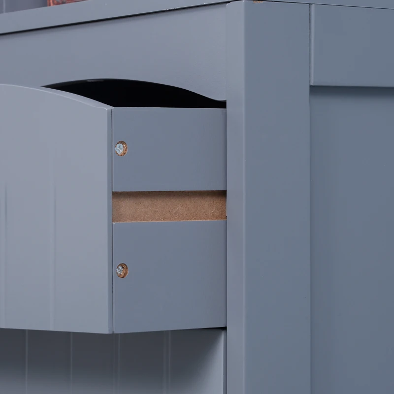 HOMCOM Armario Alto de Baño Estrecho con 1 Cajón y 3 Estantes Abiertos Estilo Moderno 34x24x170 cm Gris