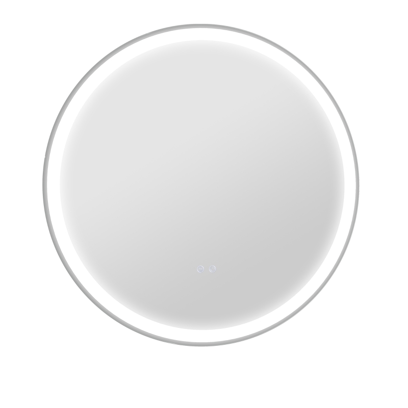 Kleankin Espelho Redondo Luminoso LED de Banheiro Ø 70 cm Parede com Iluminação 3 Cores Interruptor Tátil 23W Branco Prata