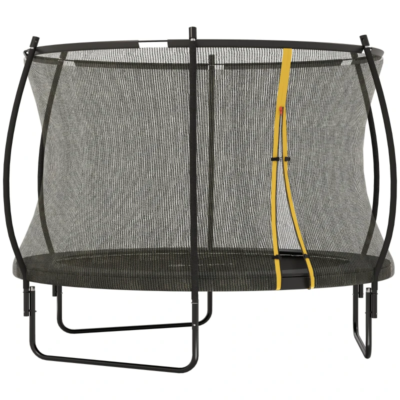 SPORTNOW 8ft Outdoor Trampoline with Enclosure Net, Spring Cover, Black