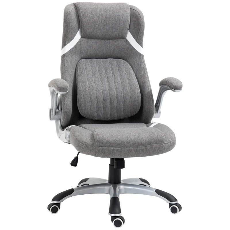 Vinsetto Cadeira de Escritório Reclinável em Tecido Respirável e Aço com Altura Regulável 68x76x109-117 cm