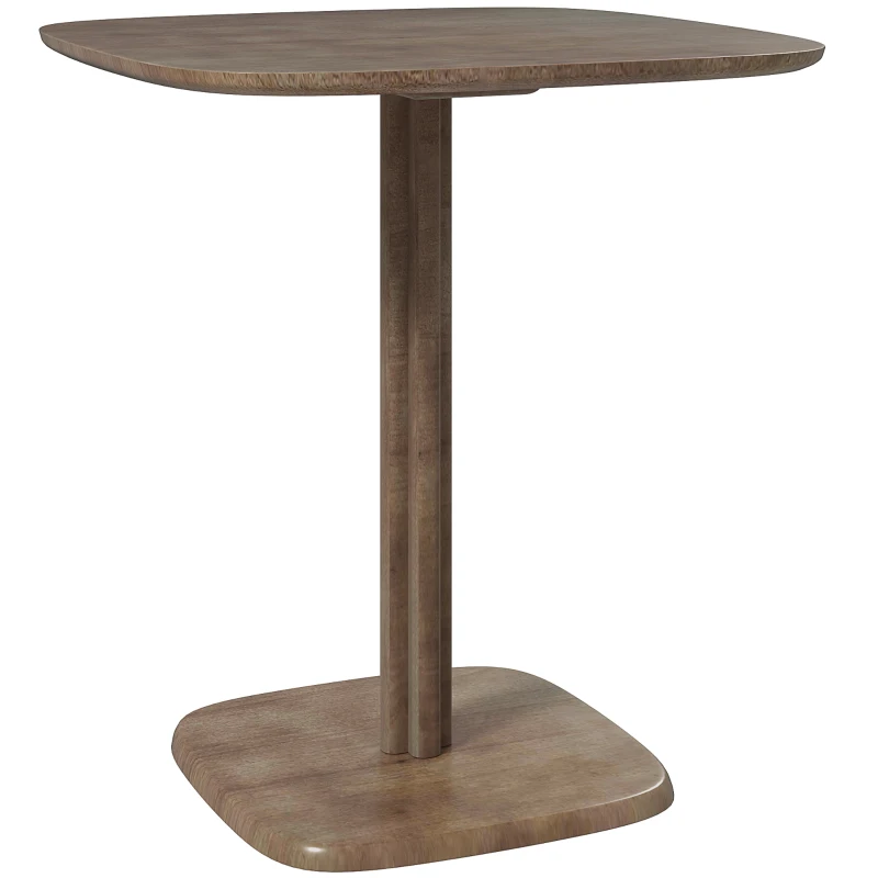 HOMCOM Mesa de Jantar para 4 Pessoas Mesa de Cozinha Quadrada Estilo Moderno com Tampo de Madeira 70x70 cm Marrom