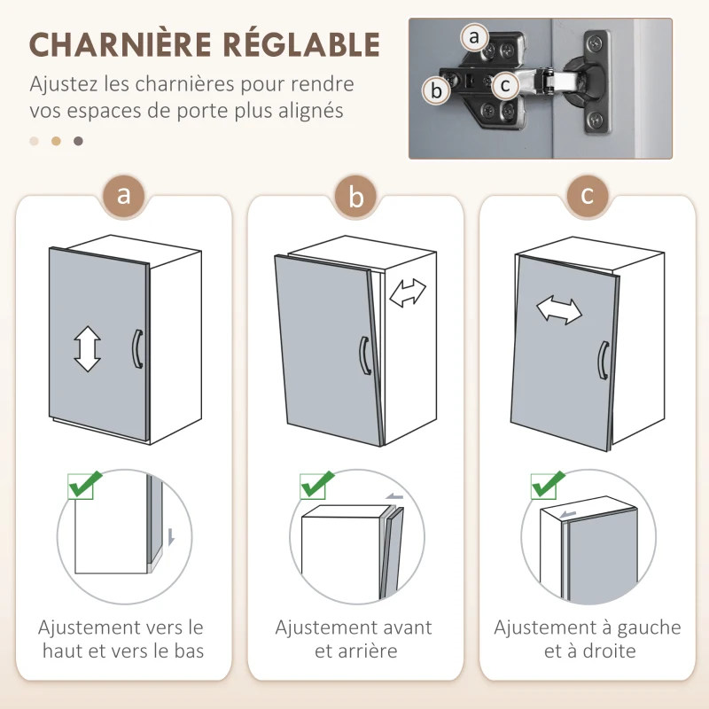 HOMCOM Armário de Cozinha Altura 170 cm Buffet Alto com 4 Portas e Prateleiras Ajustáveis estilo Moderno Cinza