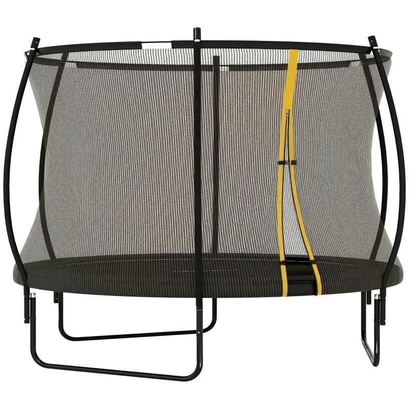 SPORTNOW 8ft Outdoor Trampoline with Enclosure Net, Spring Cover, Black
