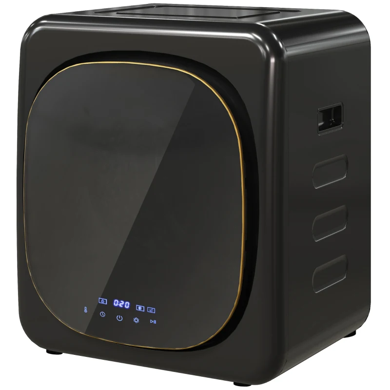 HOMCOM Secador de Roupa com desinfecção UV estilo Compacto Capacidade de 4 Kg Aço Inoxidável Preto