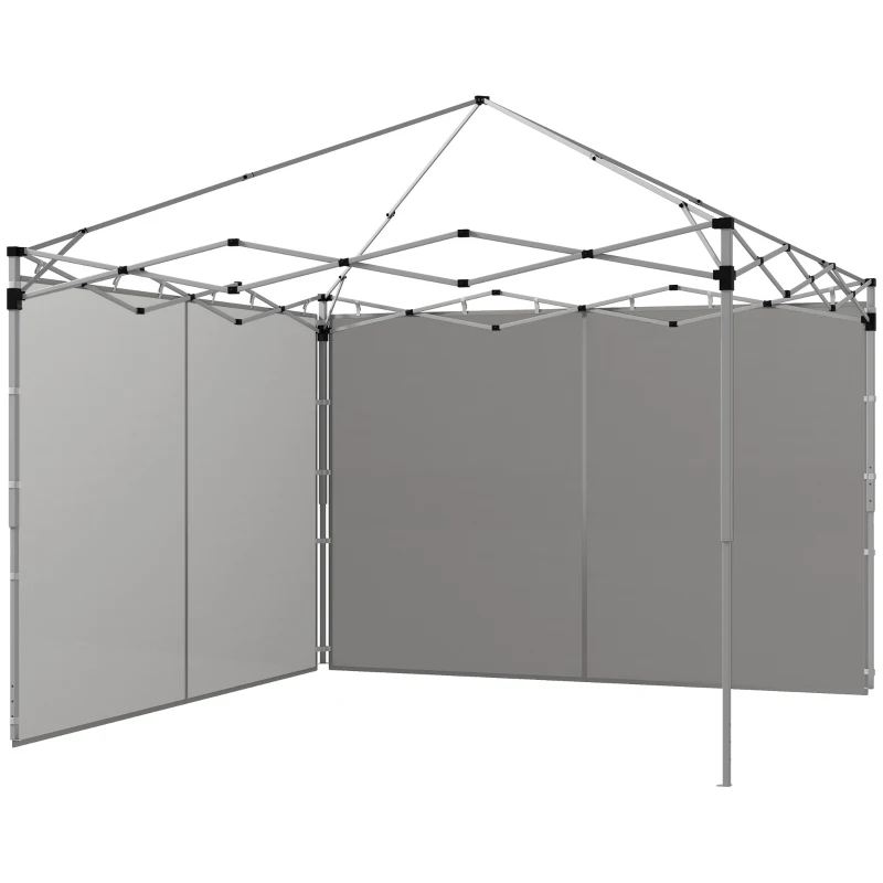 Outsunny Painéis Laterais para Gazebo para 3x3M ou 3x6M Pop Up Gazebo 2 Conjuntos de Painéis Laterais de Substituição Cinza