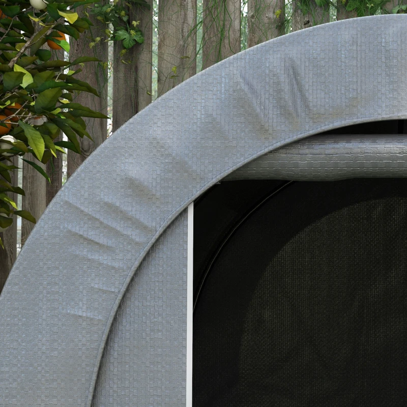 Outsunny Abrigo de Jardim Tenda de Armazenamento Exterior Abrigo de Bicicleta Garagem Lona em PP Estrutura em Metal Galvanizado Cinza