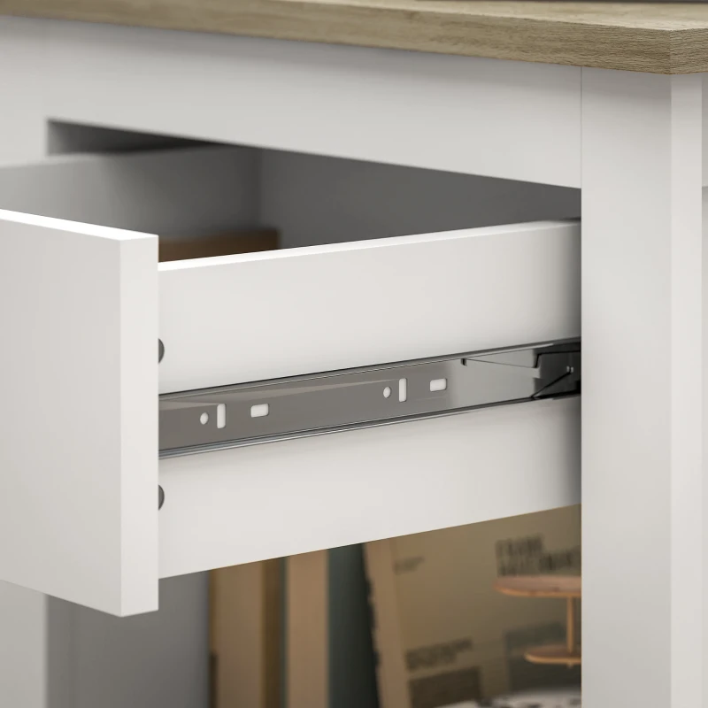 HOMCOM Lote de 2 Mesas de Cabeceira com Gaveta e Compartimento Aberto 45x40x55 cm Branco