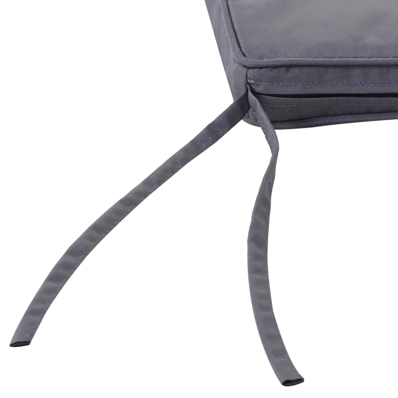 Outsunny Conjunto de 2 Almofadas de Cadeira de Jardim Externa Assento Removíveis Enchimento 5 cm Poliéster 45x45 cm Cinza Escuro