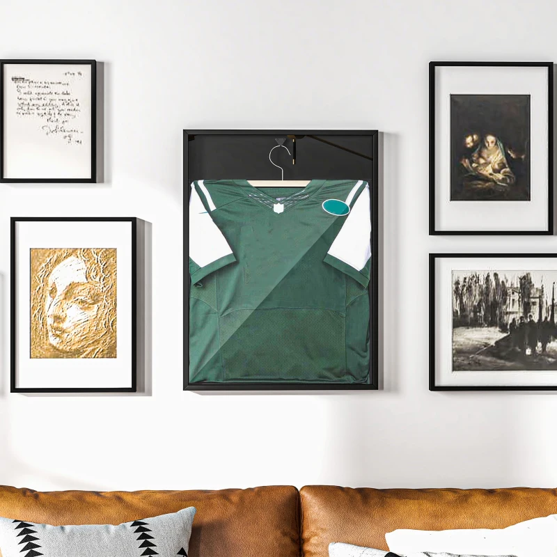 HOMCOM Quadro boxe Frame para Camisola em Alumínio e Acrílico Proteção UV 60x80 cm