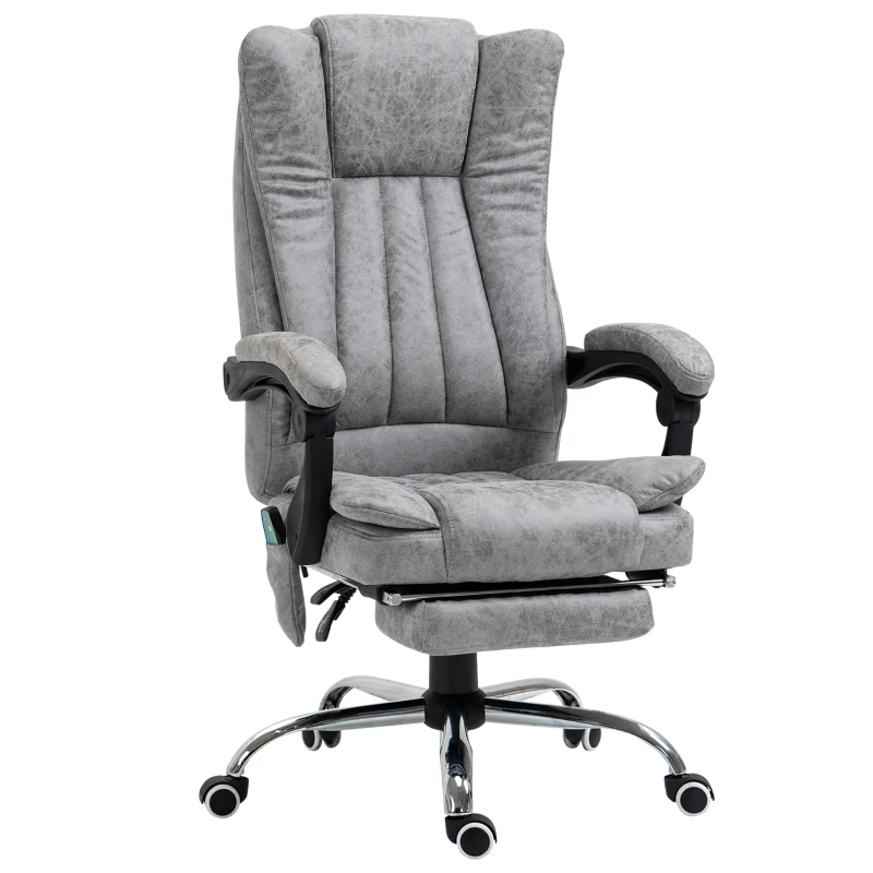 Vinsetto Cadeira de Escritório Ergonômica com Massagem e Função de Aquecimento Cinza