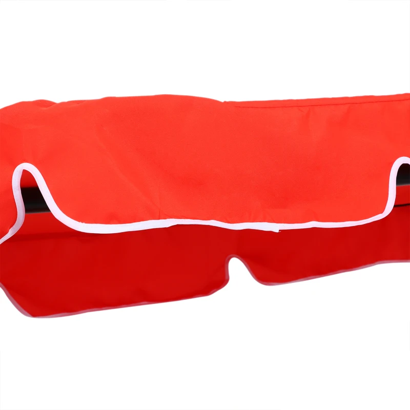Outsunny Baloiço de Jardim 3 Lugares Teto Inclinação Ajustável Assento e Encosto 1,72x1,1x1,52 m Aço Preto Poliéster Vermelho