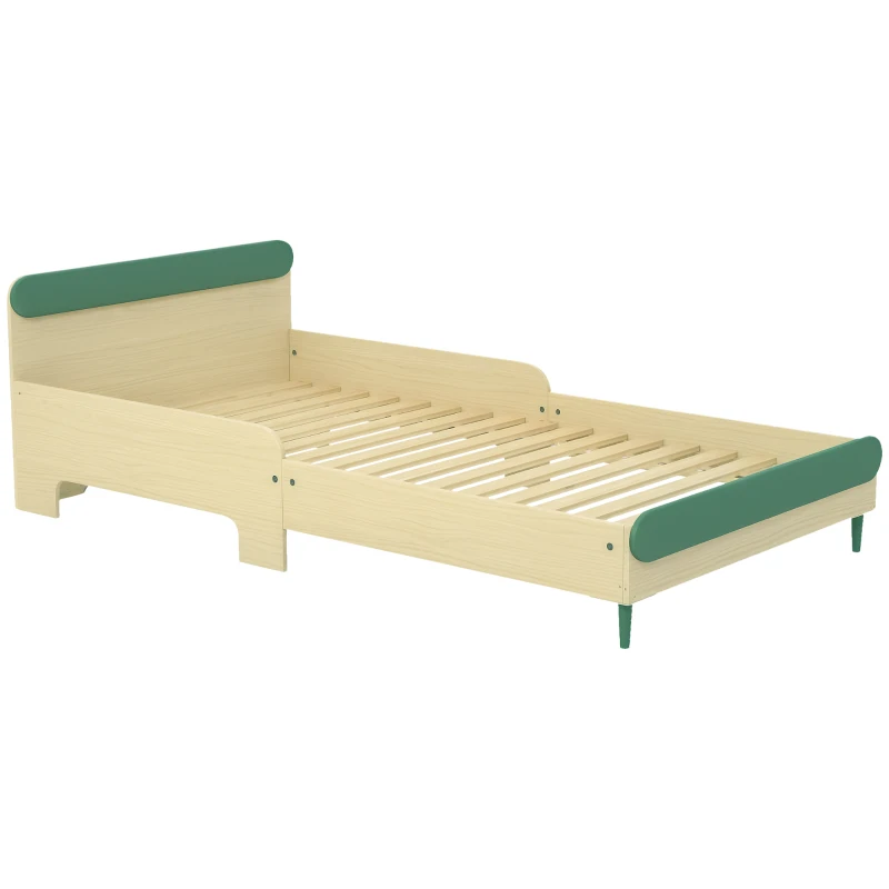 Aiyaplay Cama para Criança Cama no Chão para Crianças de 3-10 Anos com Barreira de Segurança Estrado de Ripas Incluído Verde