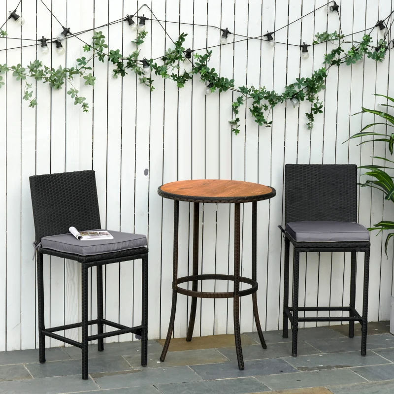 Outsunny Conjunto de 2 Almofadas de Cadeira de Jardim Externa Assento Removíveis Enchimento 5 cm Poliéster 45x45 cm Cinza Escuro