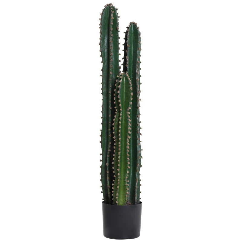 Outsunny Cacto Artificial Alto Realismo Planta Artificial Grande Porte Ø 17x98 cm Verde