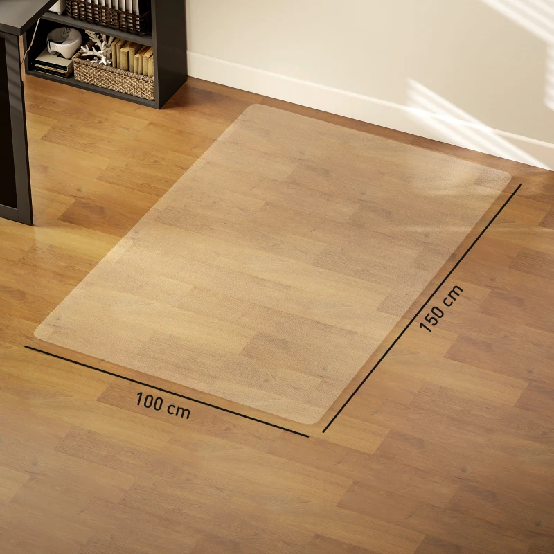 HOMCOM Tapete Protetor para Chão 100x150 cm Tapete para Cadeira de Escritório Protetor de Chão Transparente