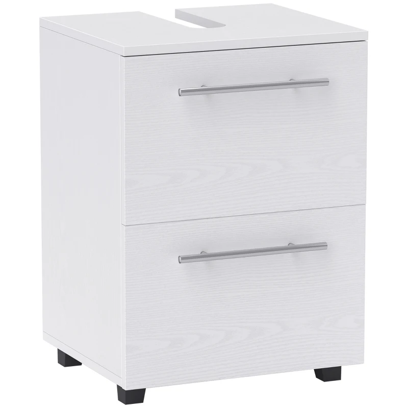 HOMCOM Móvel de Banheiro Pia com Gaveta Compacto Painel de Partículas Branco