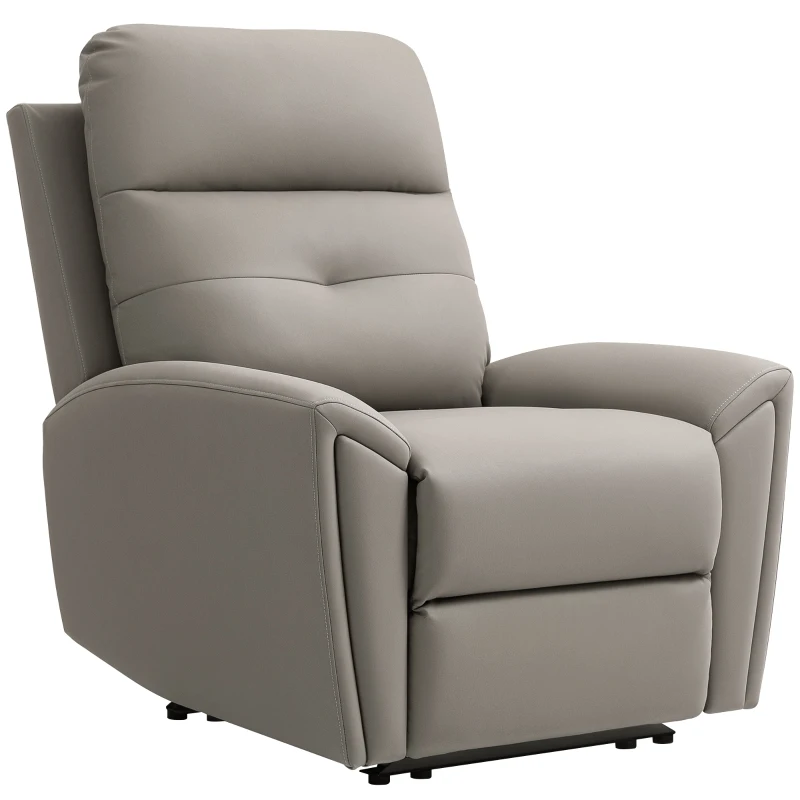 HOMCOM Recliner Armchair, Manual Reclining Chair with Adjustable Leg Rest and Reclining Functions, Modern Microfibre Overstuffed Lounge Seating for Living Room, Bedroom, Grey