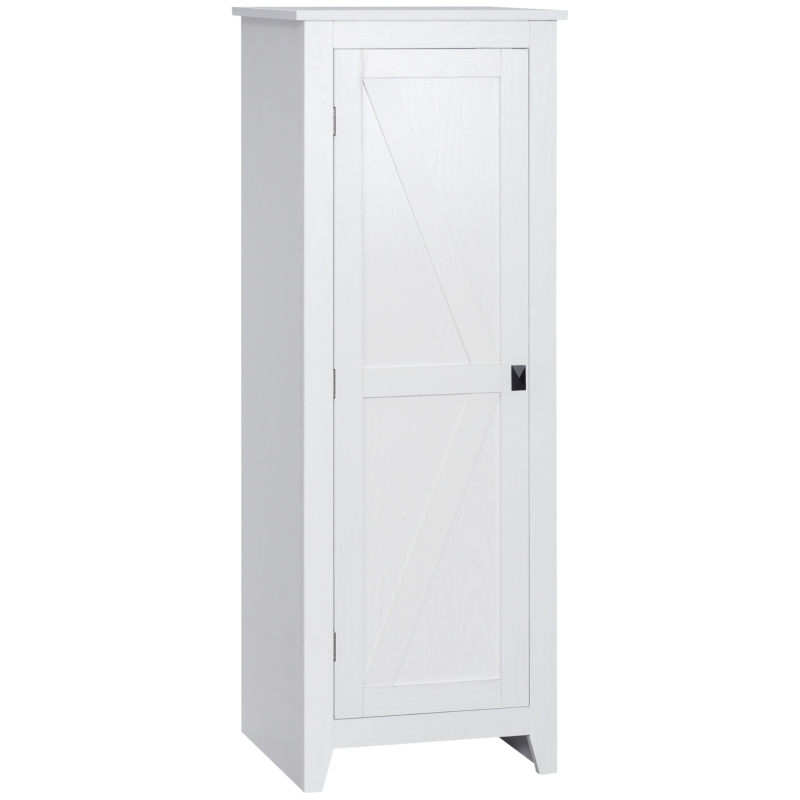 HOMCOM Armário de Armazenamento para Cozinha Móvel de Armazenamento Banheiro Clássico 3 Prateleiras Ajustáveis 120 cm Madeira Branco