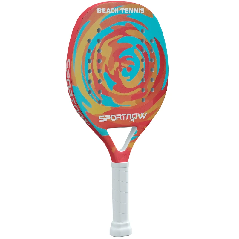 Sportnow Raquete de Beach Tennis em Fibra de Carbono com Bolsa de Raquete e Punho Antiderrapante Amarelo