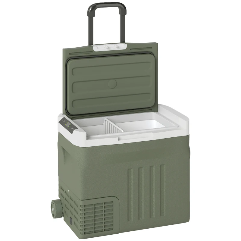 Outsunny Geleira Elétrica Portátil 40 L Réfrigerateur de Carro Portátil Modos Eco/Max alça Telescópica 61x39x49,5 cm Cinza