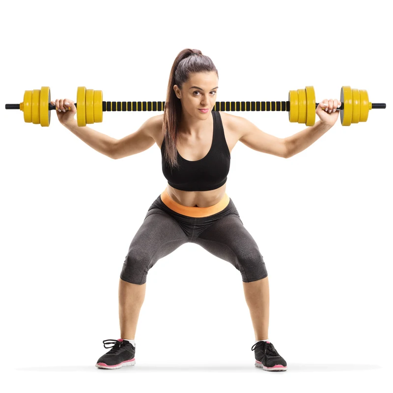 HOMCOM Conjunto de Halteres Curtos ou Longos 20 Kg Barra de Extensão Incluída Musculação Ajustável Treino Musculação & Halterofilismo