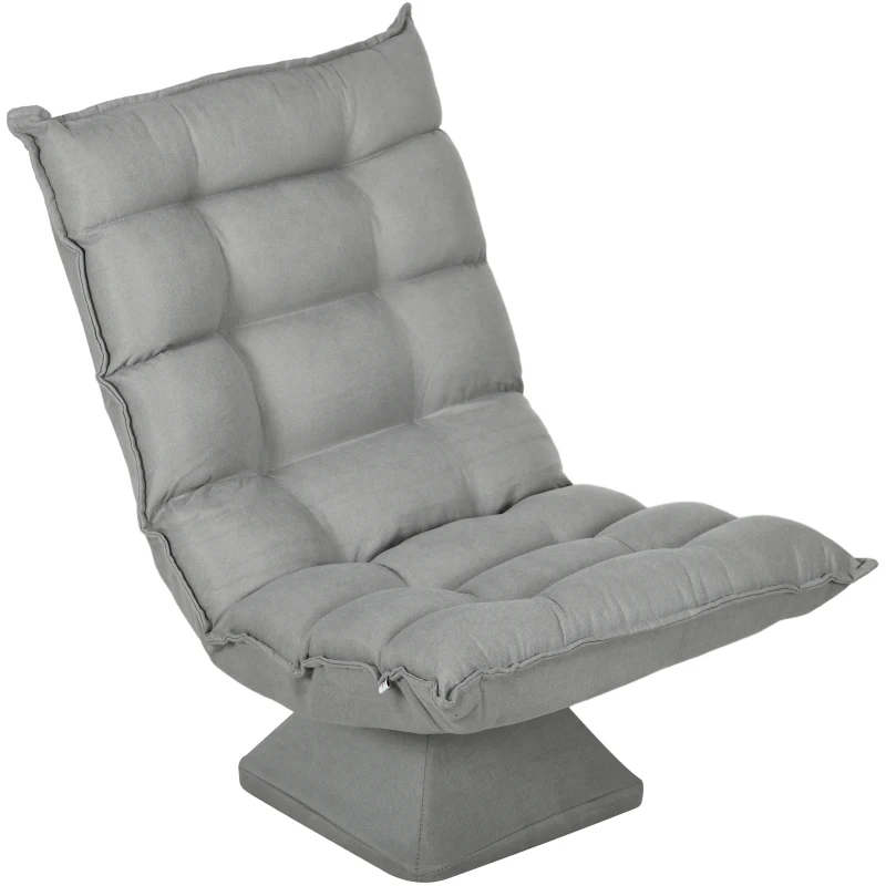 HOMCOM Cadeirão de Chão Preguiçoso Cadeirão de lazer cadeirão Lounge estilo Acolchoado Inclinação Do Encosto Ajustável Giratório 360°