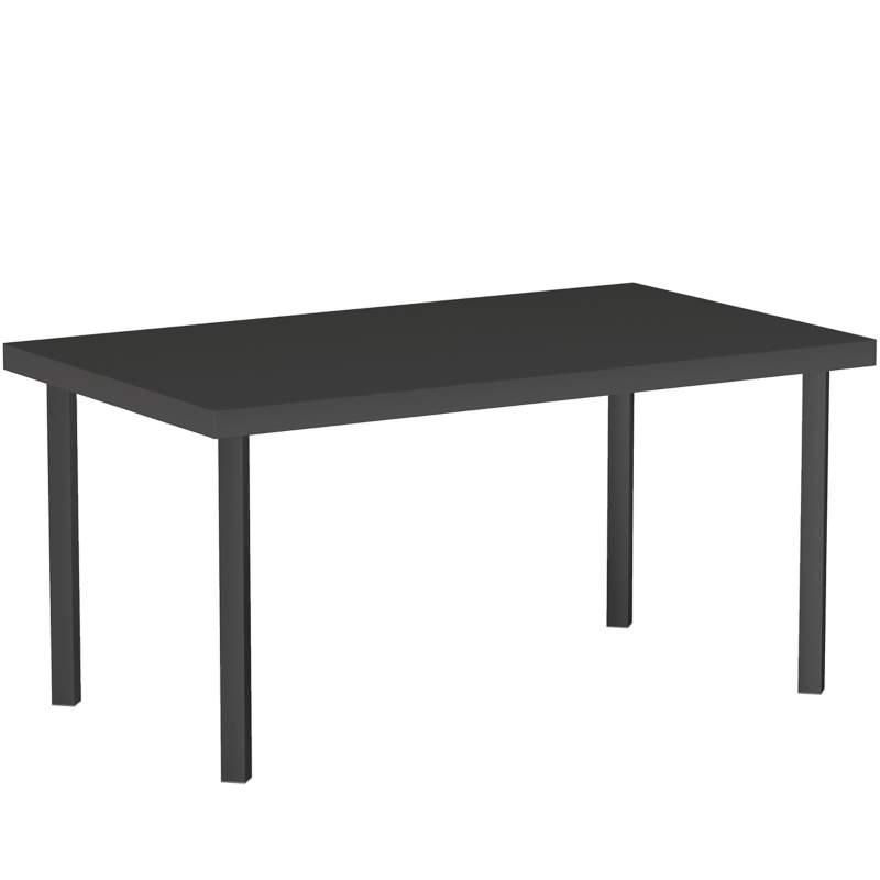 Outsunny Mesa de Centro de Jardim Retangular Mesa Auxiliar com Efeito de Grão de Madeira Estrutura em Metal 95x55x46 cm Preto