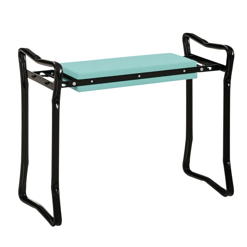 Outsunny Sedia Inginocchiatoio Pieghevole con Cuscinetto Imbottito, in EVA e Acciaio, 58x28x49 cm, Verde e Nera