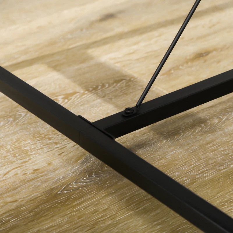 HOMCOM Conjunto Mesa de Jantar e 2 Bancos Estrutura em Aço 4 Pessoas para Cozinha Sala de Jantar Sala Natural e Preto