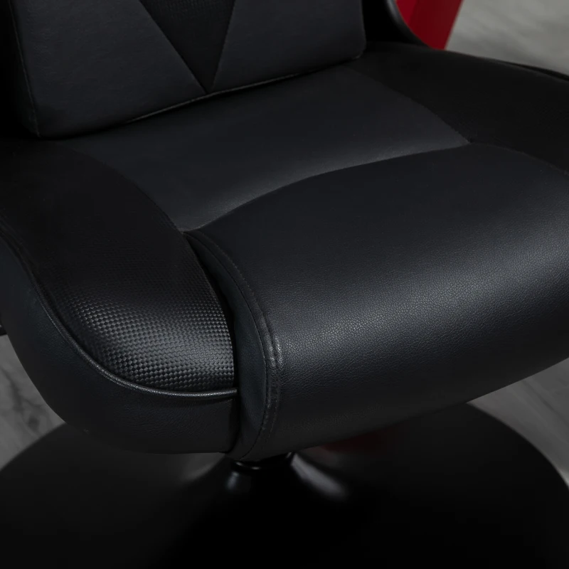 Vinsetto Cadeira de Escritório Gaming Base Metal Giratória 360° Ajustável em Altura Almofadas Integradas Revestimento Sintético Preto