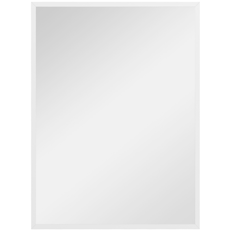 HOMCOM Espelho de Parede Retangular 60x80 cm Moldura em MDF Ideal para Banheiro Sala ou Quarto Branco