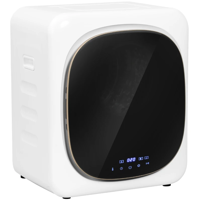 HOMCOM Secador de Roupa com desinfecção UV estilo Compacto Capacidade de 4 Kg Aço Inoxidável Branco